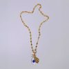 Collana con Pendente Ovale Vintage e Cabochon in Vetro