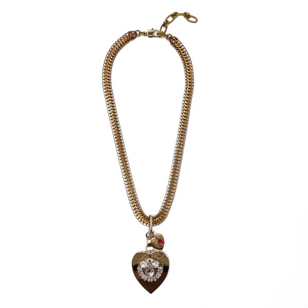 collana_cuore_catenaserpente_intera-1 Teodora Collana con Cuori Pendenti