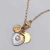 Collana con Cuore in Vetro e Moneta Vintage