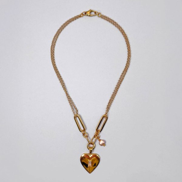 collana_cuore_maglie_ellisse_quadrato-1 Collana con Cuore Pendente e Perla Rosa